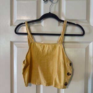 Marine Layer Golden Yellow Linen Crop Top - Size S